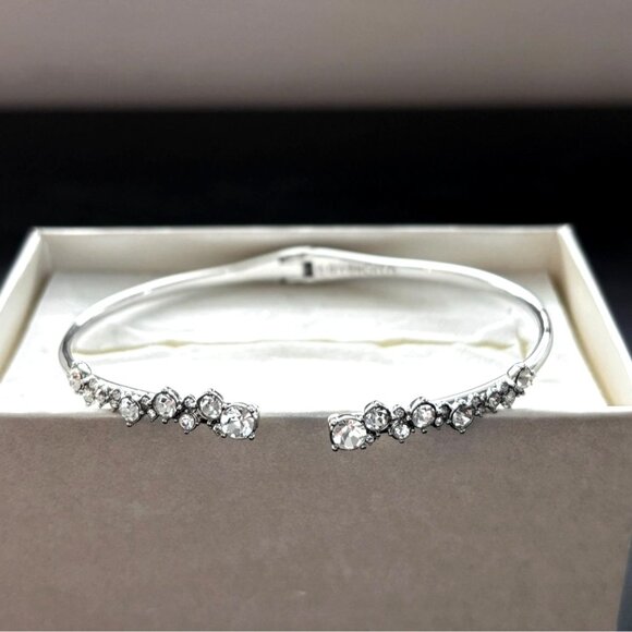 Givenchy Silver-Tone Crystal-Accented Open Bangle Bracelet For Women - Picture 5 of 7